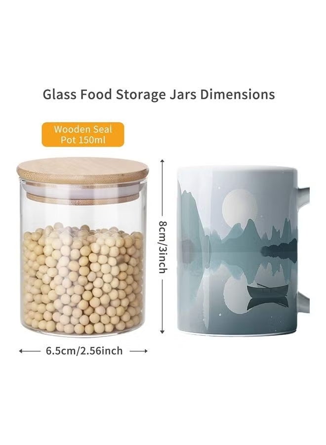 XiuWoo 12-Piece Spices Storage Mini Glass Jars Clear 150ml - Image 2